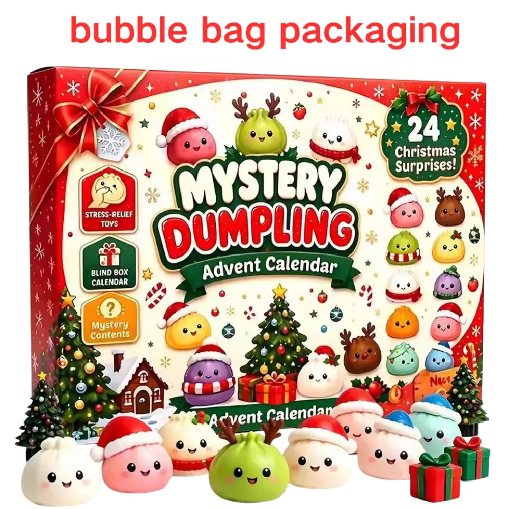 Christmas Squishies Advent Calendar 2026 24 Days Countdown Dumpling Squishy Toys Slow Rising Squeeze Fidget Sensory Decor Gift