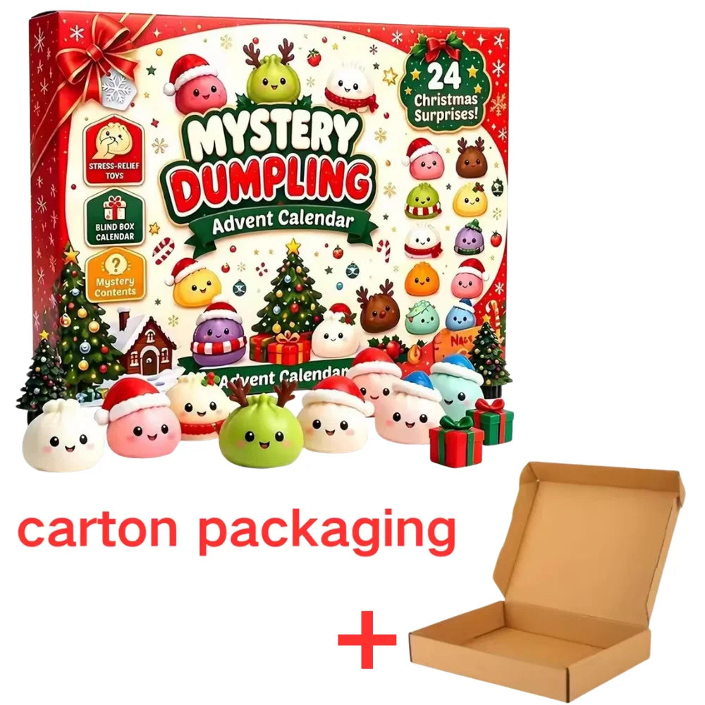 Christmas Squishies Advent Calendar 2026 24 Days Countdown Dumpling Squishy Toys Slow Rising Squeeze Fidget Sensory Decor Gift