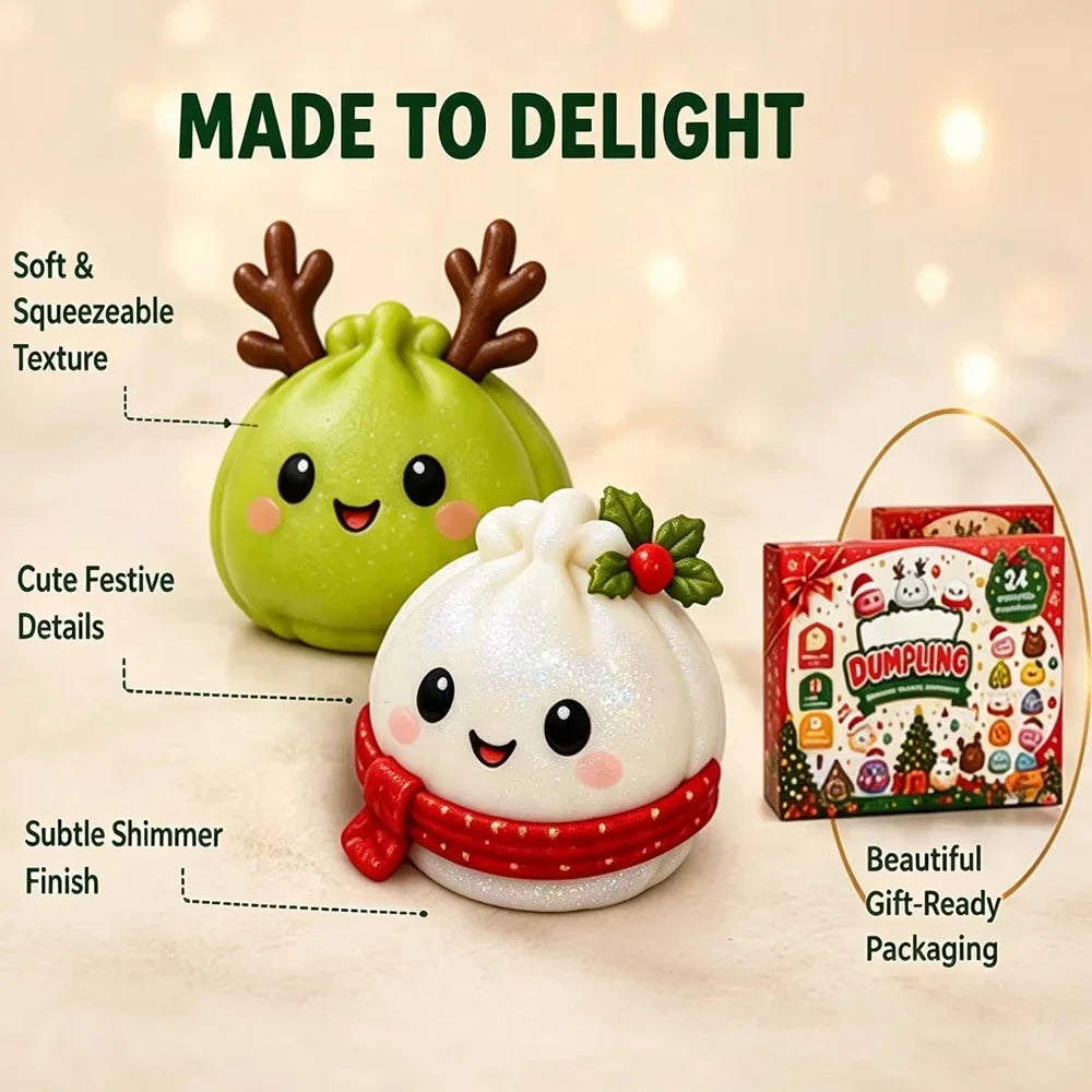 Christmas Squishies Advent Calendar 2026 24 Days Countdown Dumpling Squishy Toys Slow Rising Squeeze Fidget Sensory Decor Gift