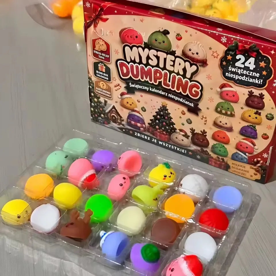 Christmas Squishies Advent Calendar 2026 24 Days Countdown Dumpling Squishy Toys Slow Rising Squeeze Fidget Sensory Decor Gift